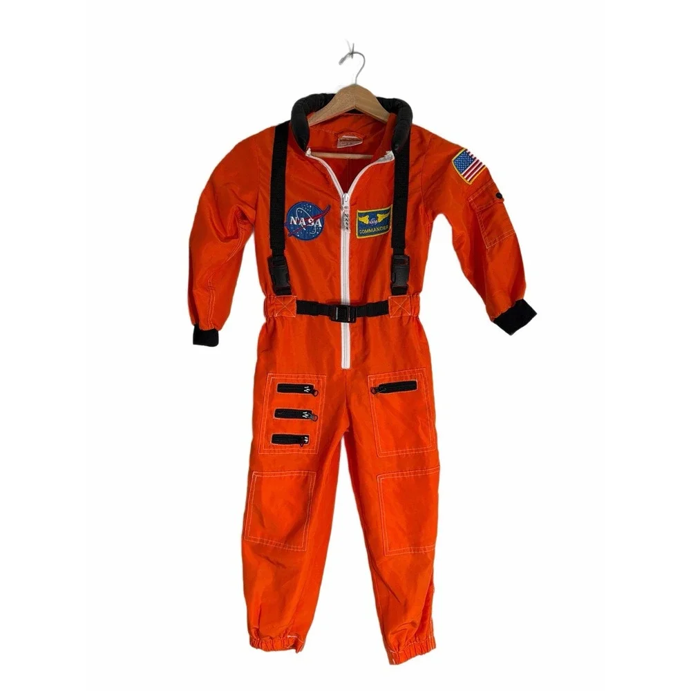 Aeromax NASA Astronaut Costume Jumpsuit Size 4-6 Orange Commander Space Suit